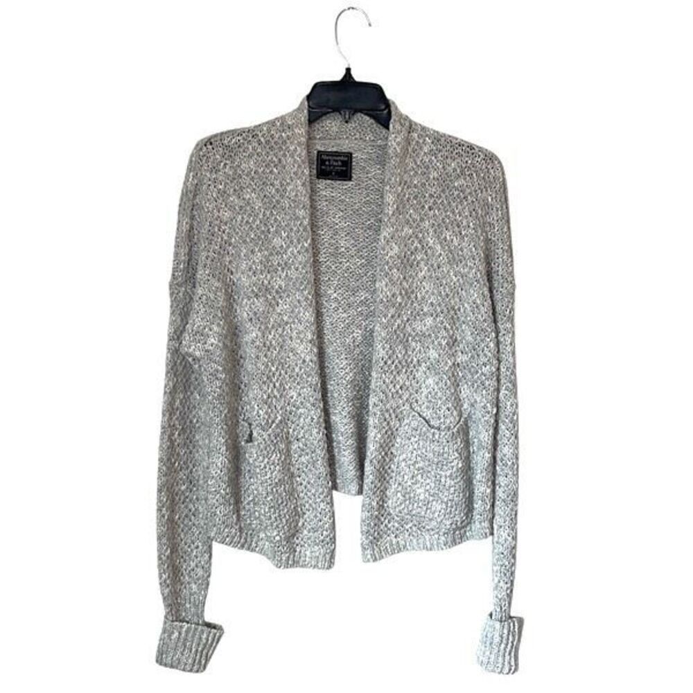Abercrombie & Fitch Womens Knit‎ Open Front Cardigan Sweater Gray Size Small